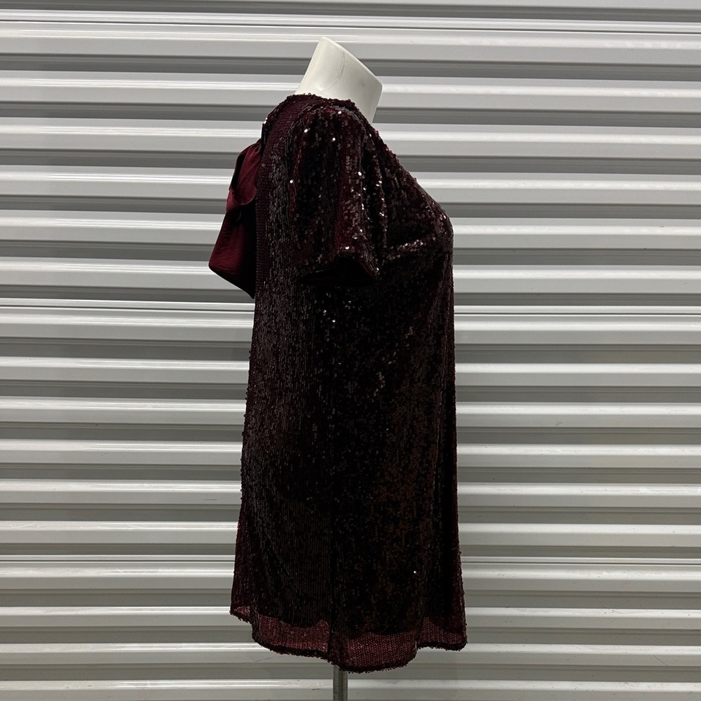 Nine West Burgundy Sequin Mini Dress - Picture 2 of 4